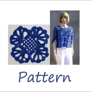 Lacy Crochet Top Pattern - Short Sleeve - Women&#39;s Sizes S/M - Instant Download