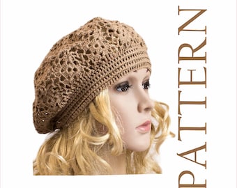 Cappello quadrato da nonna, modello di berretto estivo all'uncinetto