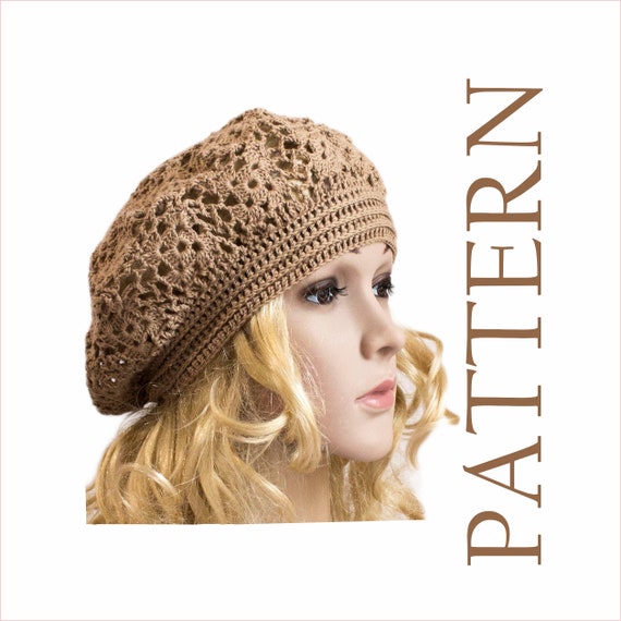 Granny square hat Crochet summer beret pattern
