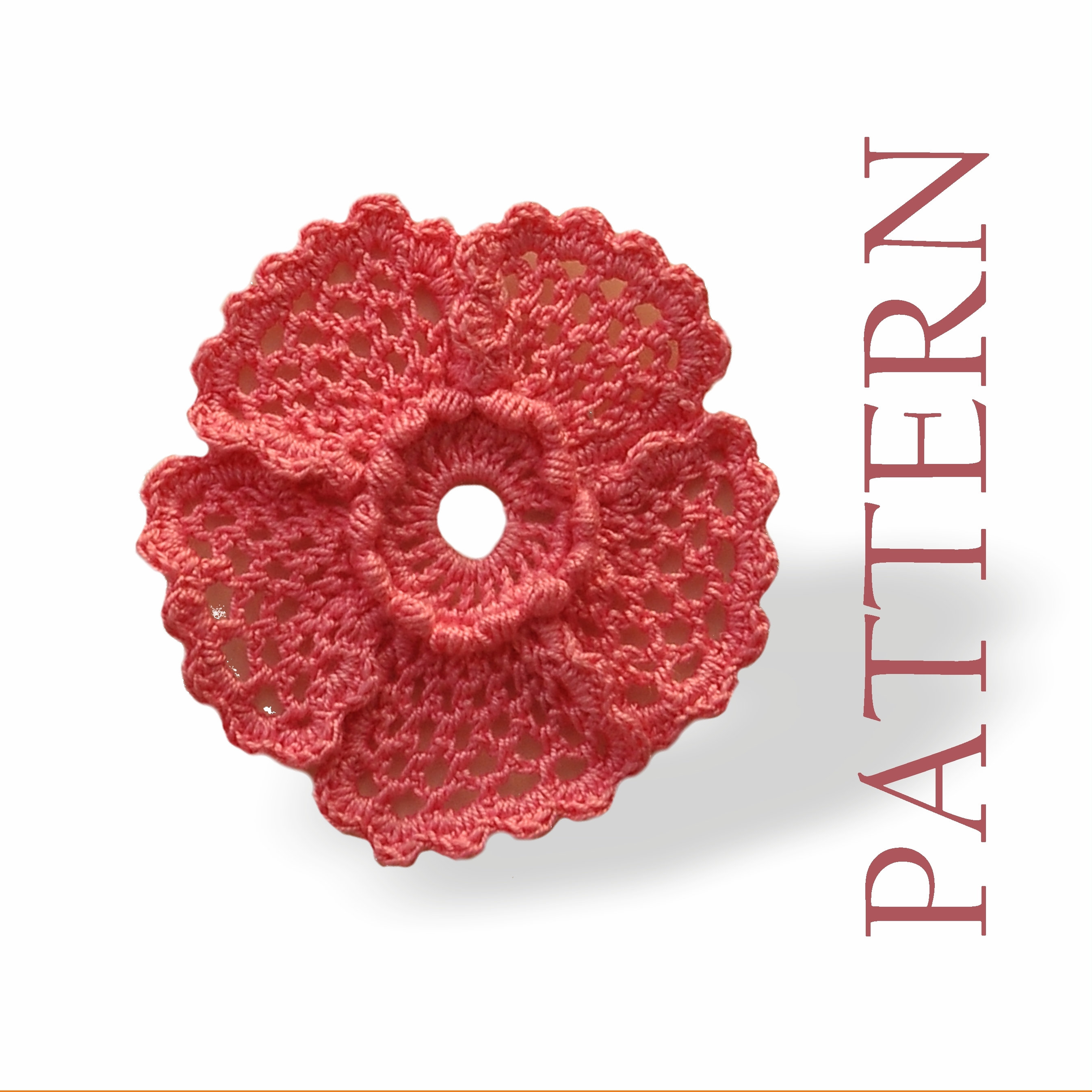 Irish Crochet Rose Motif Patch