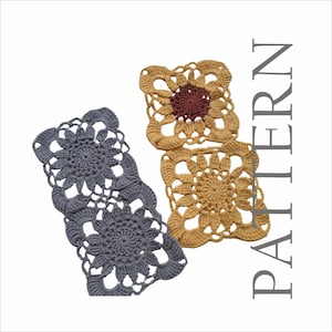 Sunflower crochet square motif