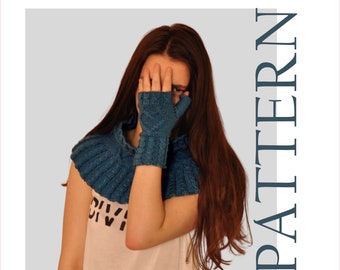 Fingerless gloves digital pattern Mittens knitting pattern PDF