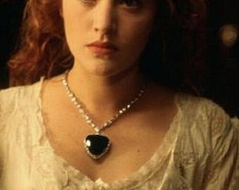 Titanic Necklace Heart of The Ocean Blue Sapphire Heart Cut Pendant, Kate Winslet's Replica, 925 Sterling Silver CZ Jewelry