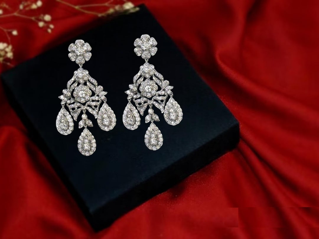 イヤリング TATIANA Silver 925 Chandelier Ribbon Earrings EC3109 il_1080xN.6287512680_6w2v.jpg