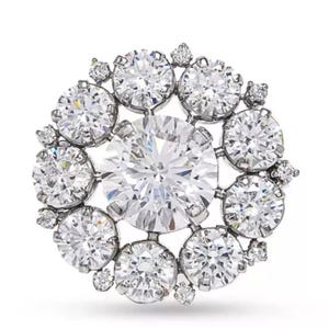Circle Brooch For Women/Men 925 Sterling Silver White Round Cubic Zirconia Handmade High Luxe Jewelry Evening Wear Pin Brooch | Jovaa Jewels