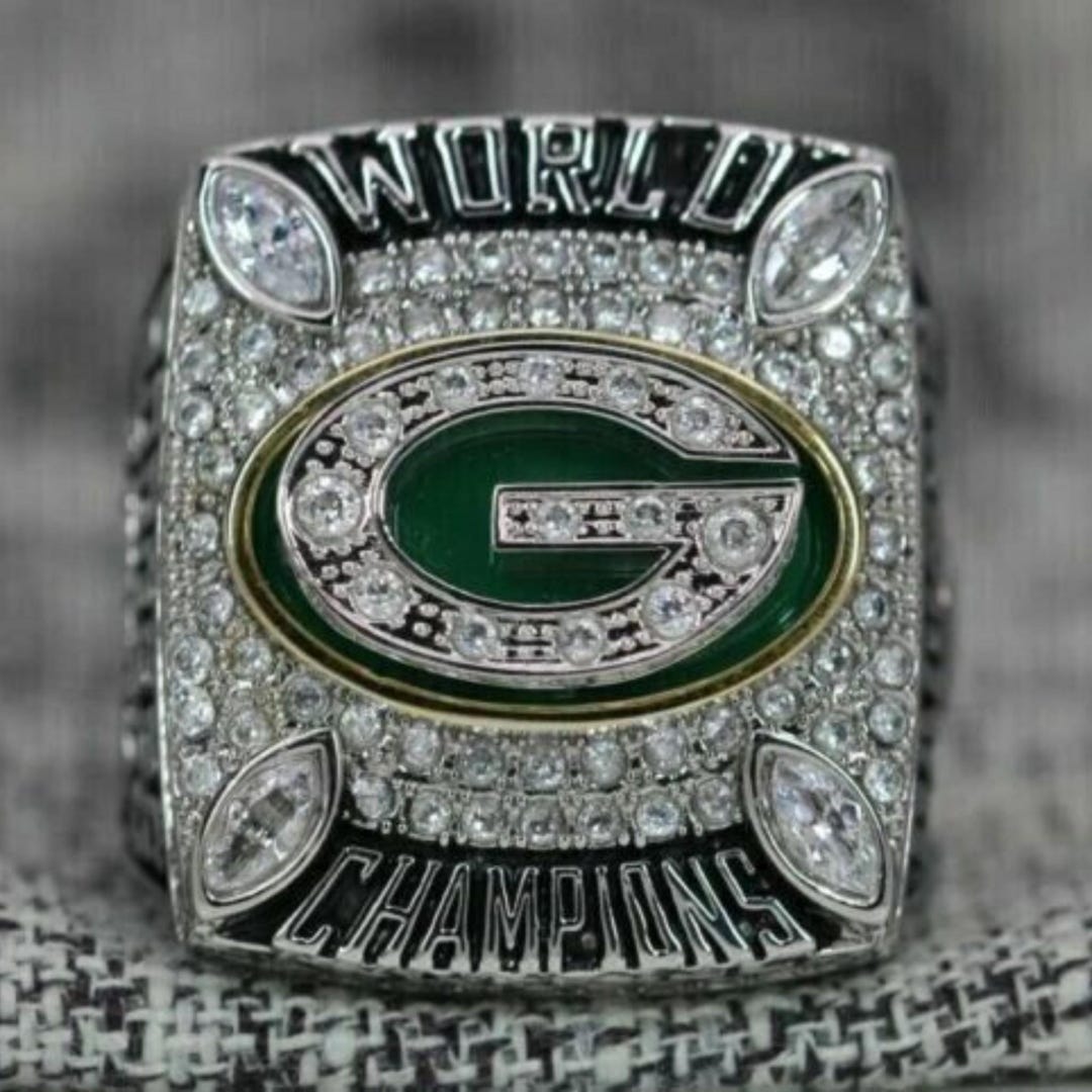 Special Edition Green Bay Packers Super Bowl Ring 925 Sterling