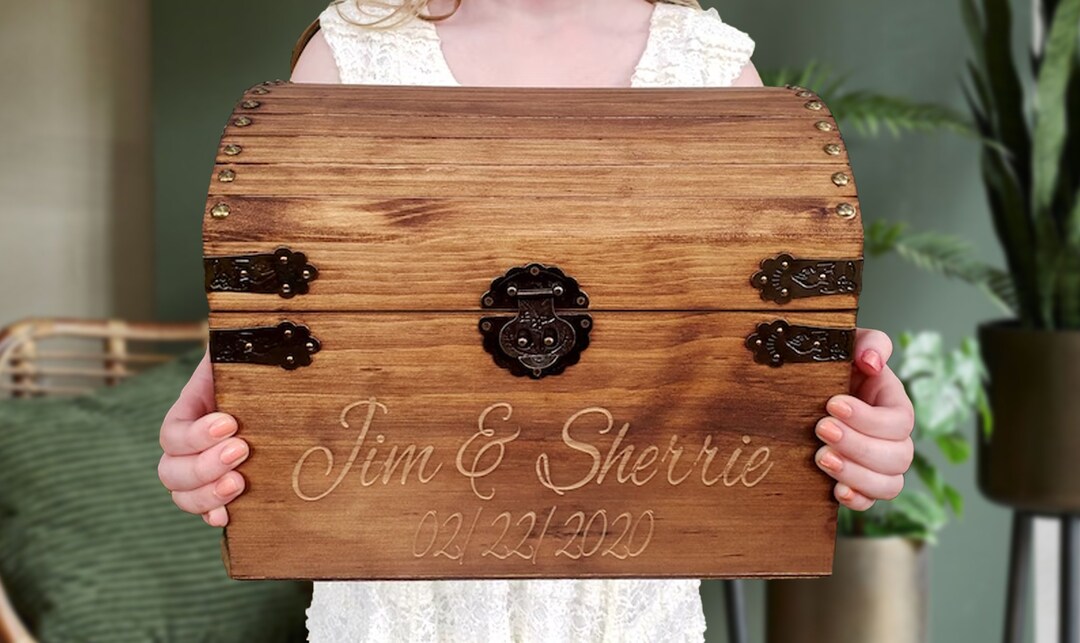 Treasure Chest Card Box Wedding Card Box With Slot Rustic Etsy Australia