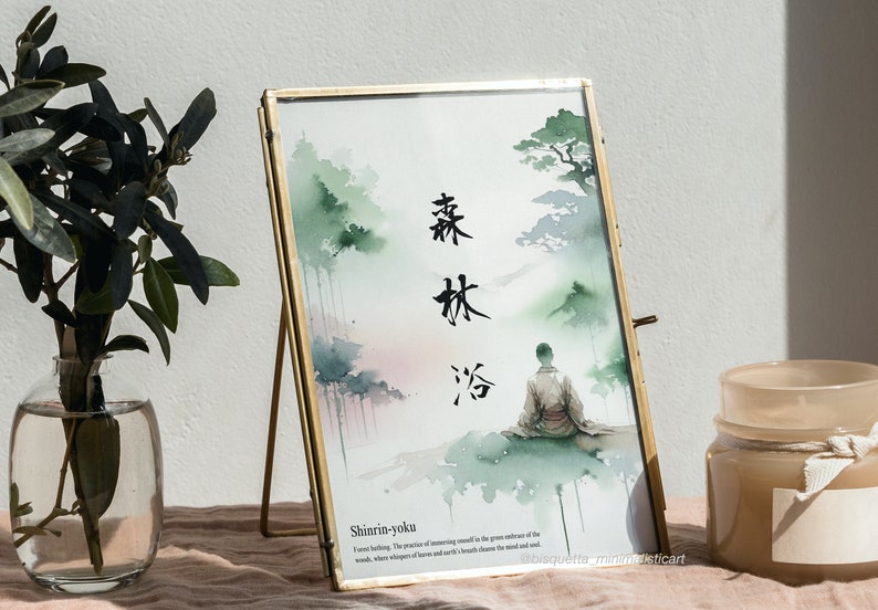 Artistic Watercolour Japanese Zen Wall Art Print, Gift for Her, Gifts