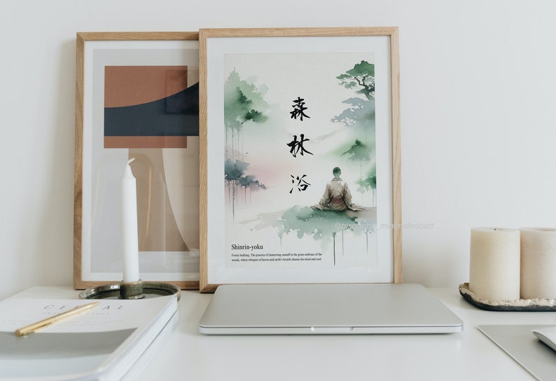 Artistic Watercolour Japanese Zen Wall Art Print, Gift for Her, Gifts