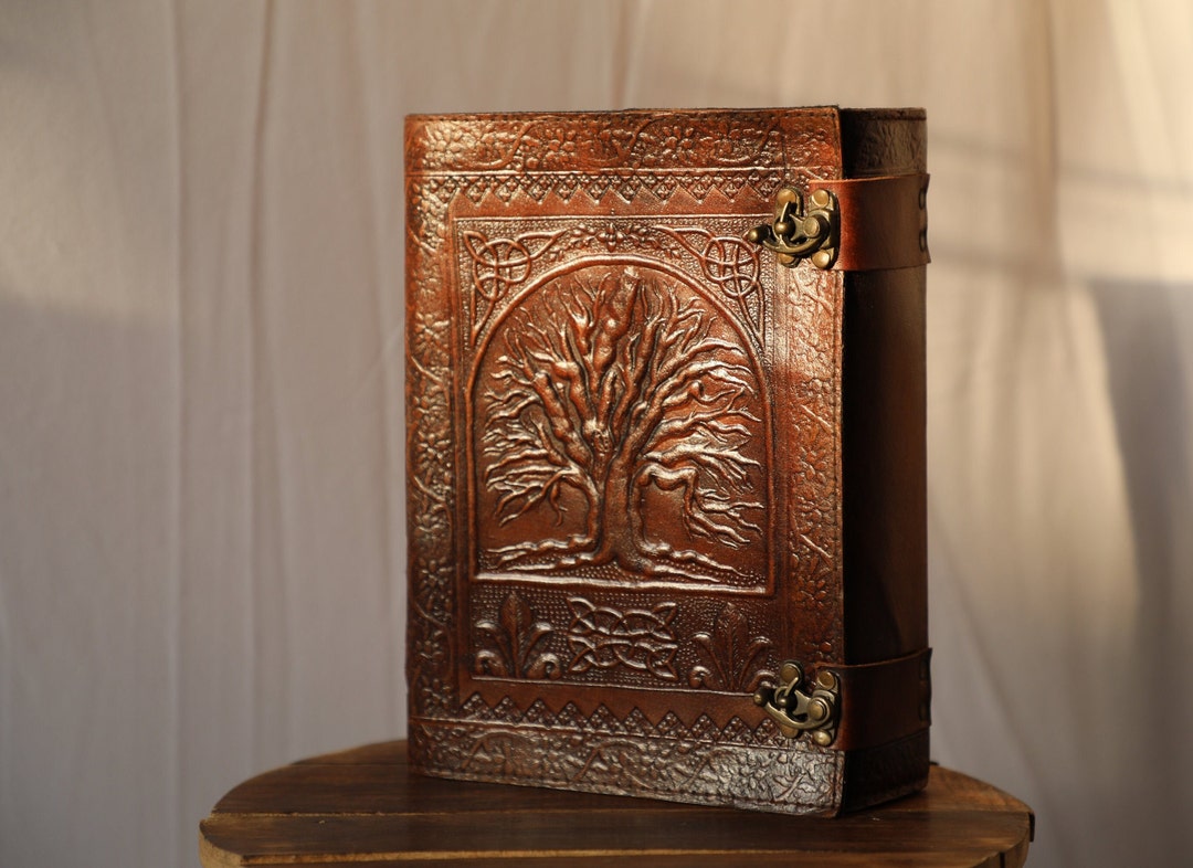 Tree of Life Leather Journal Grimoire Notebook Handmade Dairy Book of ...
