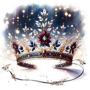 Crown And Tiara Clipart - 14 High Quality PNGs, Digital Download, Card Making, Clip Art, Digital Paper Craft, Sublimation