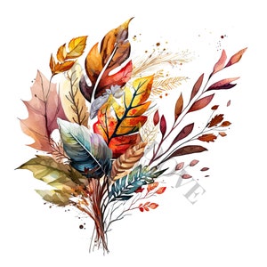 Autumn Leaves Clipart - 14 High Quality PNGs, Digital Download, Card Making, Clipart, Digital Paper Craft, Junk Journal, Sublimation