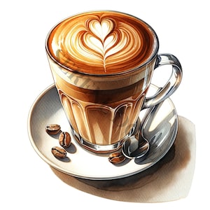 Clipart de boissons au café - 20 fichiers PNG de haute qualité, livre de souvenirs, journaux indésirables, albums de coupures, agendas numériques, usage commercial, sublimation