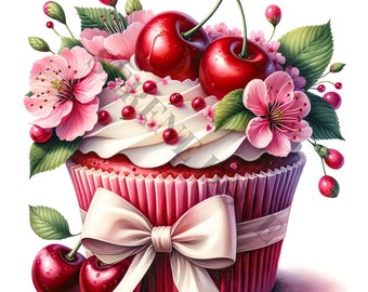 Berry Cupcake Clipart - 15 High Quality PNGs, Memory Book, Junk Journals, Scrapbooks, Digital Planners, Commercial Use, Sublimation
