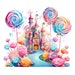 Candyland Castle Clipart - 12 High Quality Pngs, Digital Paper Crafting ...