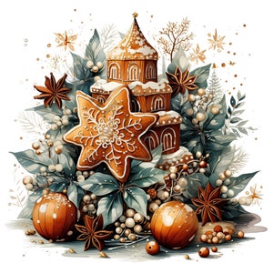 Décorations de Noël Set 2 Clipart - 12 PNG de haute qualité, fabrication de papier numérique, planificateur numérique, vêtements, aquarelle, téléchargement numérique