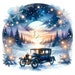 Winter Vintage Car Clipart 16 High Quality Pngs, Memory Books, Junk
