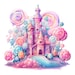 Candyland Castle Clipart - 12 High Quality Pngs, Digital Paper Crafting ...