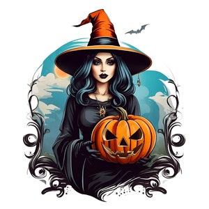 Halloween Witch Clipart - 12 High Quality PNGs, Digital Download, Card Making, Mixed Media, Digital Paper Craft