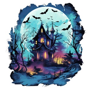 Halloween Witch House Clipart - 13 High Quality PNGs, Digital Paper Crafting, Digital Planner, Apparel, Watercolor, Digital Download