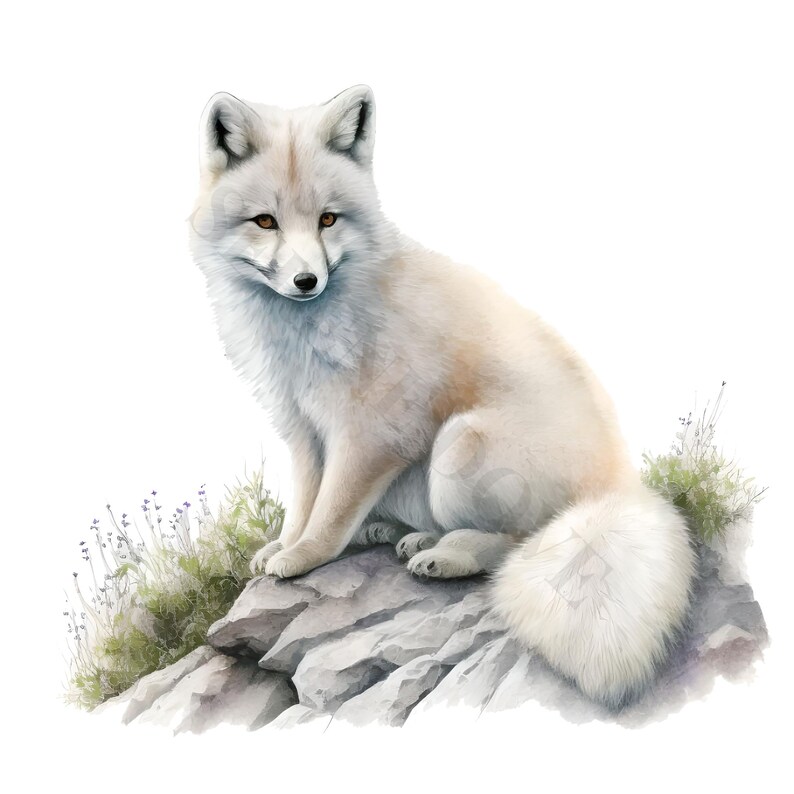Arctic Fox Clipart - 12 PNG's van hoge kwaliteit, Memory Book, Junk Journals, Plakboeken, Digitale Planners, Commercieel Gebruik, Digitale Download afbeelding 7