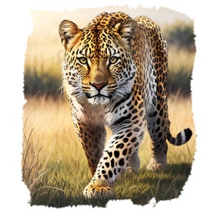 Leopard Clipart - 12 High Quality PNGs, Instant Digital Download, Card Making, Cute Animal Clipart