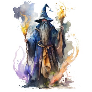 The Great Wizard Clipart - 15 PNGs van hoge kwaliteit, Digitale Planner, Junk Journal, Scrapbook, Memory Book, Commercieel Gebruik, Sublimatie