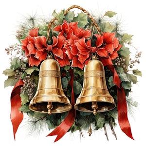 Christmas Bells Clipart 12 High Quality Pngs, Digital Paper Crafting ...