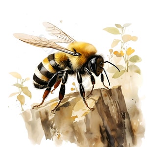 Honeybee Clipart - 12 High Quality PNGs, Digital Download, Card Making, Mixed Media, Digital Paper Craft