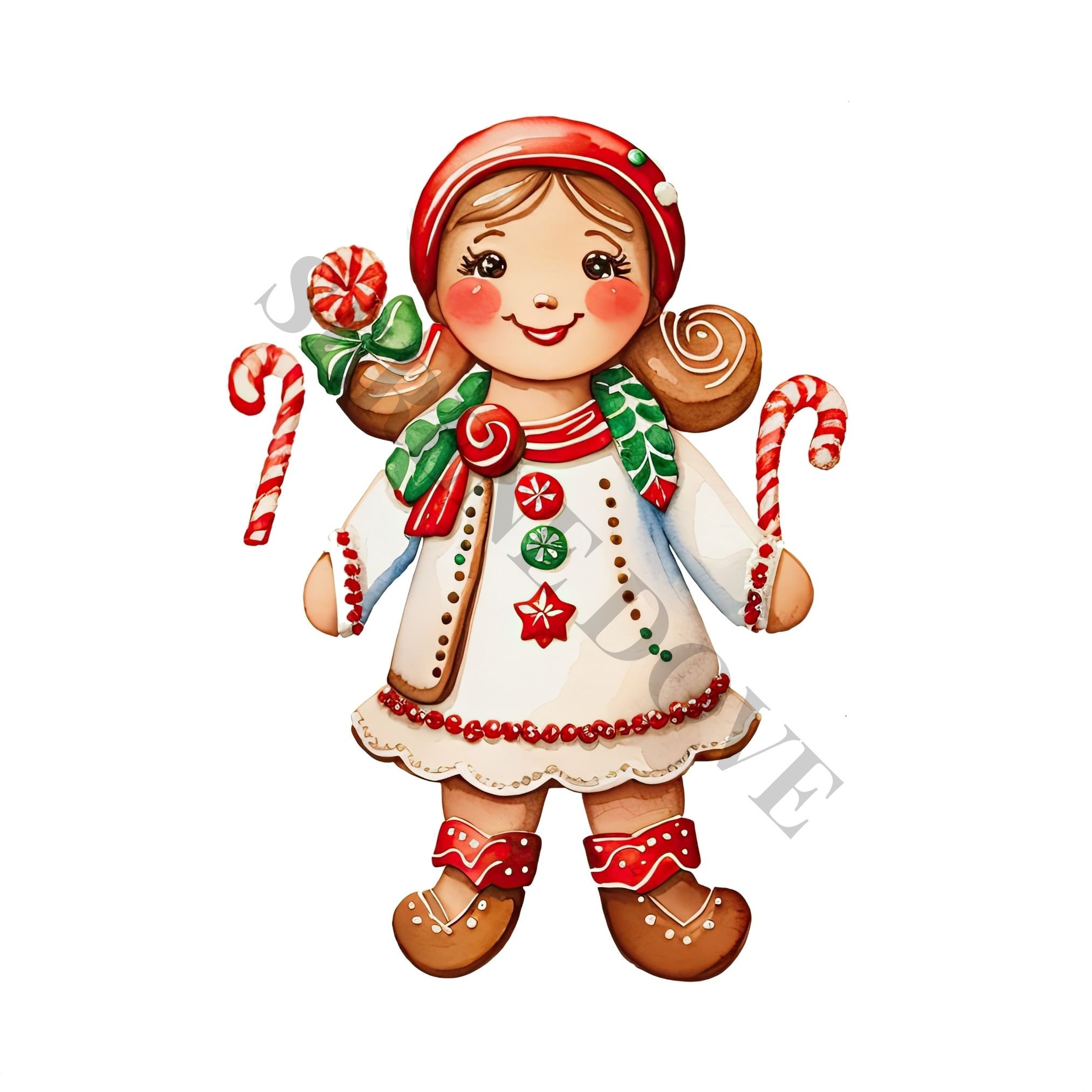 Gingerbread Women Clipart - 12 High Quality Pngs, Digital Download ...