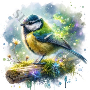 Mésange oiseaux Clipart - 19 PNG de haute qualité, livre de souvenirs, journaux indésirables, albums de coupures, usage commercial, sublimation
