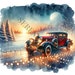 Winter Vintage Car Clipart 16 High Quality Pngs, Memory Books, Junk