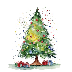 Christmas Tree Set 2 Clipart - 12 High Quality PNGs, Digital Download, Card Making, Clipart, Digital Paper Craft, Junk Journal