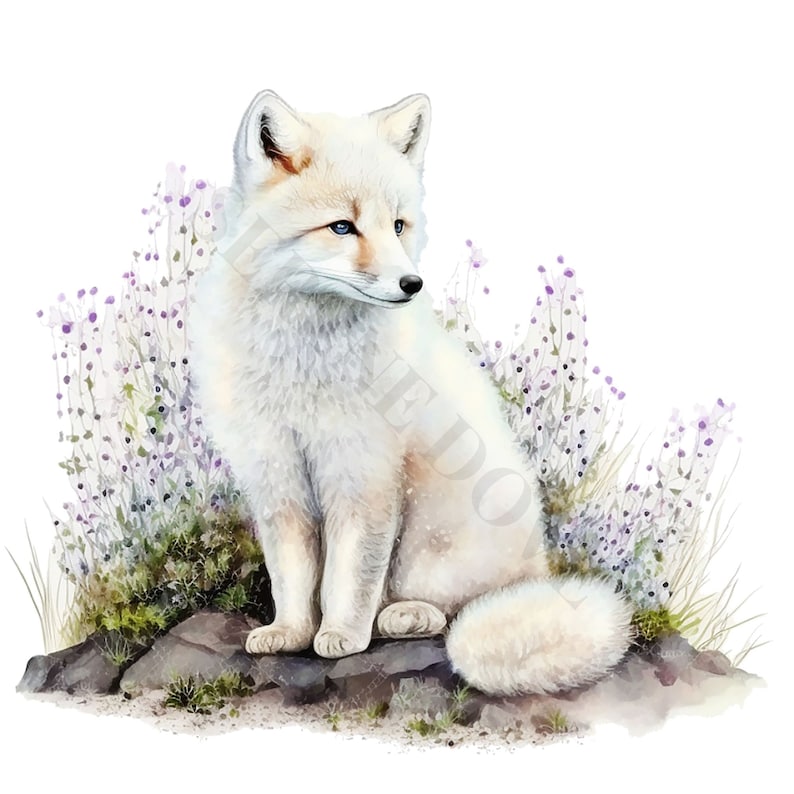 Arctic Fox Clipart - 12 PNG's van hoge kwaliteit, Memory Book, Junk Journals, Plakboeken, Digitale Planners, Commercieel Gebruik, Digitale Download afbeelding 4