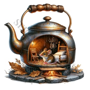 Mouse House Clipart - 14 PNG di alta qualità, Download digitale, Creazione di cartoline, Clip Art, Mestiere di carta digitale, Sublimazione