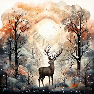 Winter Wonderland Clipart - 12 JPG di alta qualità, creazione di carta digitale, pianificatore digitale, abbigliamento, acquerello, download digitale