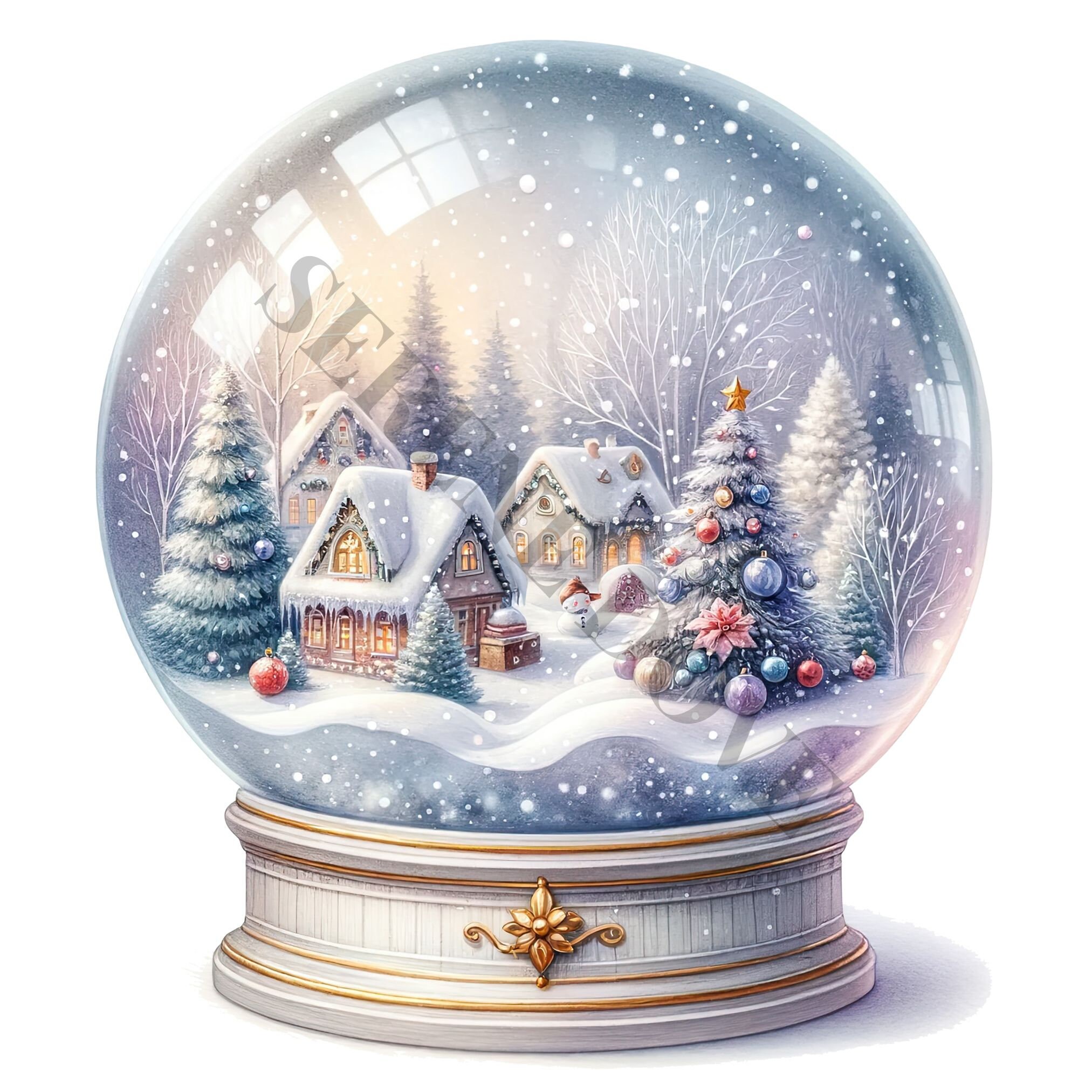 Christmas Snow Globe Clipart - 14 High Quality Pngs, Digital