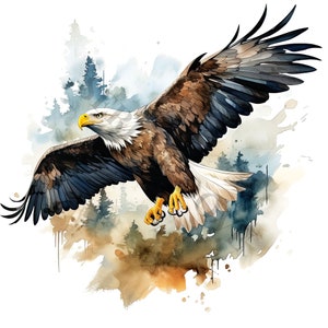 Weißkopfseeadler Clipart - 12 hochwertige PNGs, digitaler Planer, Junk Journal, Scrapbook, Memory Book, kommerzielle Nutzung, digitaler Download