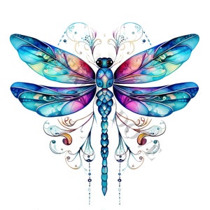 Clipart libellule magique - 12 PNG de haute qualité, agenda numérique, journal indésirable, scrapbooking, livre de souvenirs, usage commercial, téléchargement numérique