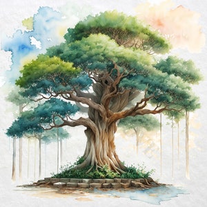 Banyan Tree Clipart - 12 High Quality PNGs, Digital Download, Card Making, Clipart, Digital Paper Craft, Junk Journal