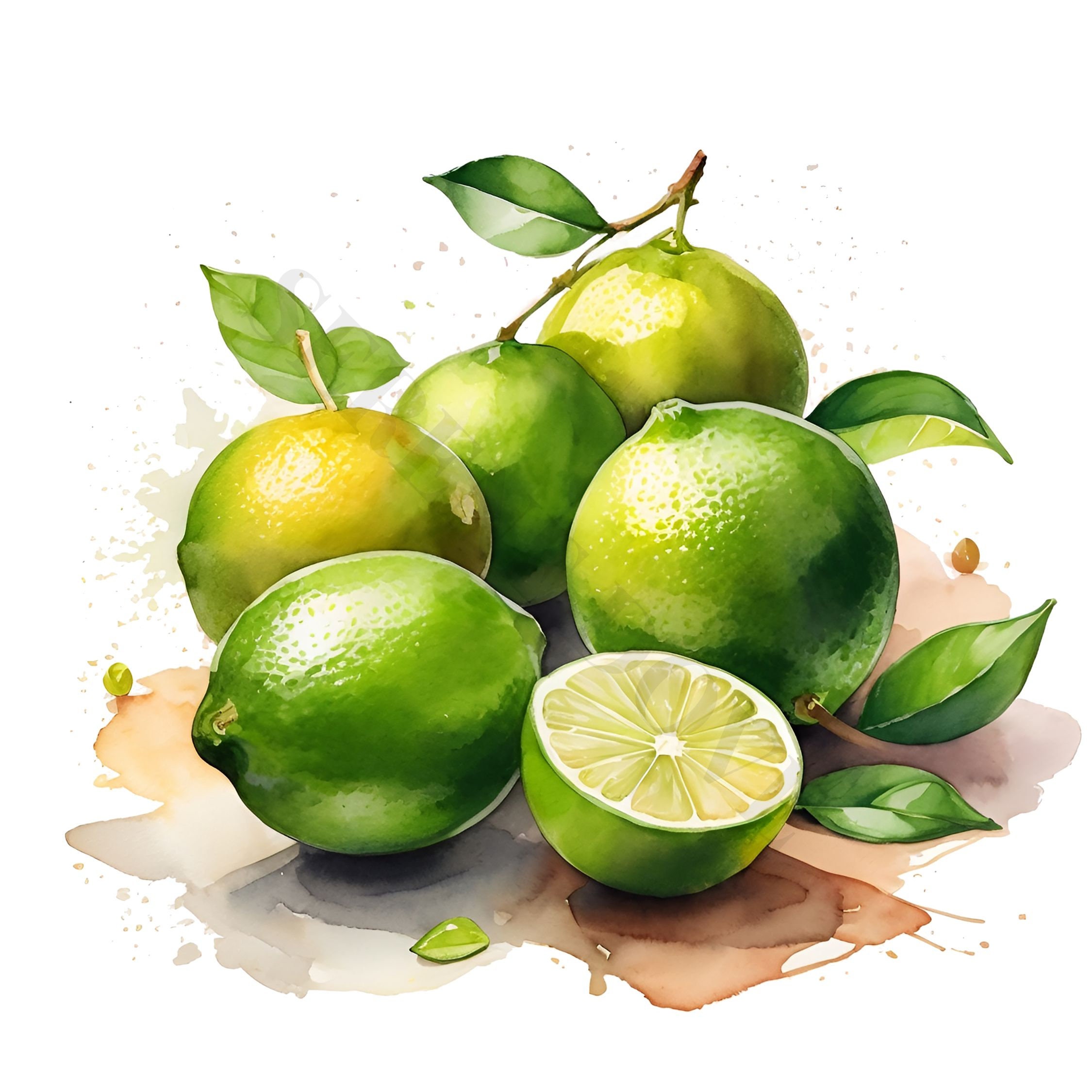 Lime Clipart - 12 High Quality Pngs, Digital Download, Card Making ...
