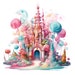 Candyland Castle Clipart 12 High Quality Pngs, Digital Paper Crafting ...