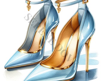 Glossy High Heels Clipart - 15 High Quality PNGs, Memory Book, Junk Journals, Scrapbooks, Digital Planners, Commercial Use, Sublimation