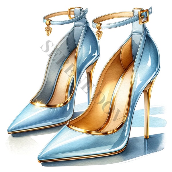 Glossy High Heels Clipart - 15 High Quality PNGs, Memory Book, Junk Journals, Scrapbooks, Digital Planners, Commercial Use, Sublimation