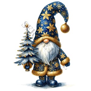 Golden Christmas Gnome Clipart 14 High Quality Pngs, Memory Book, Junk ...
