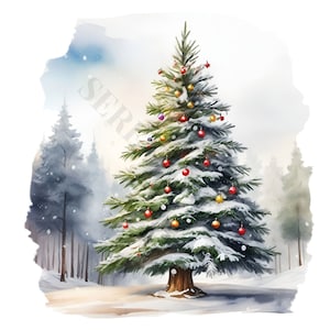 Weihnachtsbaum Clipart - 10 hochwertige PNGs, digitaler Download, Kartenherstellung, Mixed Media, digitales Papierhandwerk