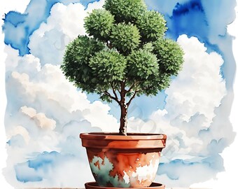 Topiary Tree Clipart - 10 High Quality PNGs, Memory Book, Junk Journals, Scrapbooks, Digital Planners, Commercial Use, Digital Download