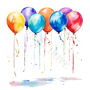 Ballons Clipart - 12 PNG de haute qualité, téléchargement numérique, fabrication de cartes, Clipart, Digital Paper Craft, Junk Journal