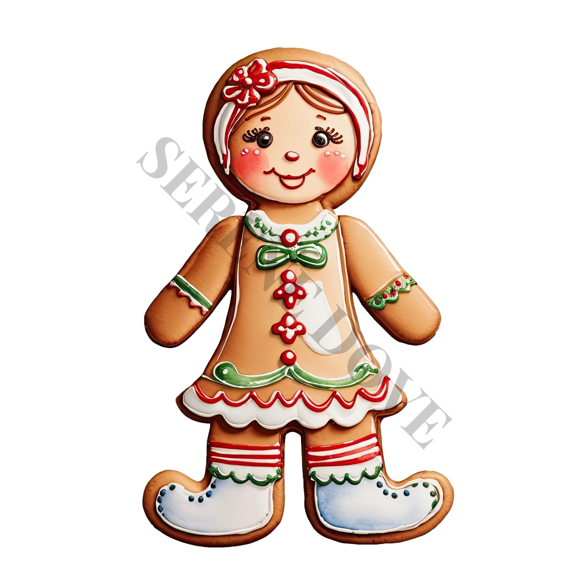 Gingerbread Women Clipart - 12 High Quality Pngs, Digital Download ...