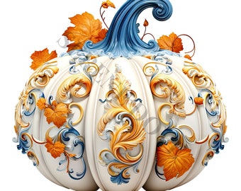 Pumpkin Clipart - 13 High Quality PNGs, Digital Planner, Junk Journal, Scrapbook, Memory Book, Commercial Use, Sublimation